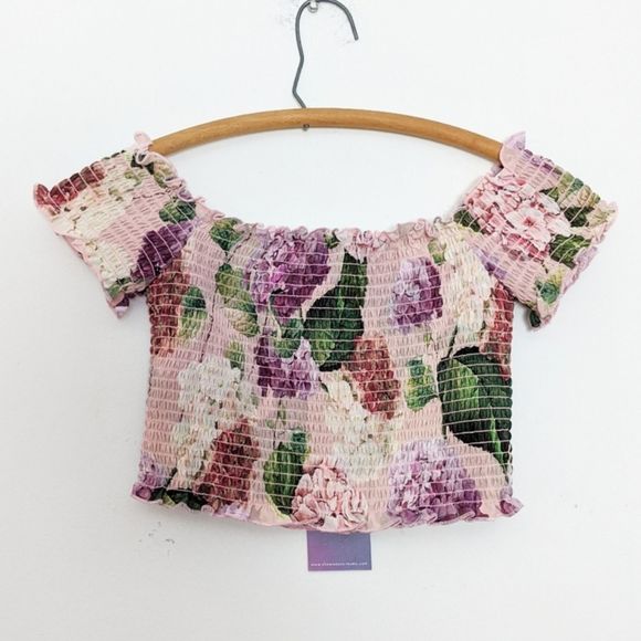 NWT Show Me Your Mumu Truvy Smocked Crop Top - Picture 5 of 8